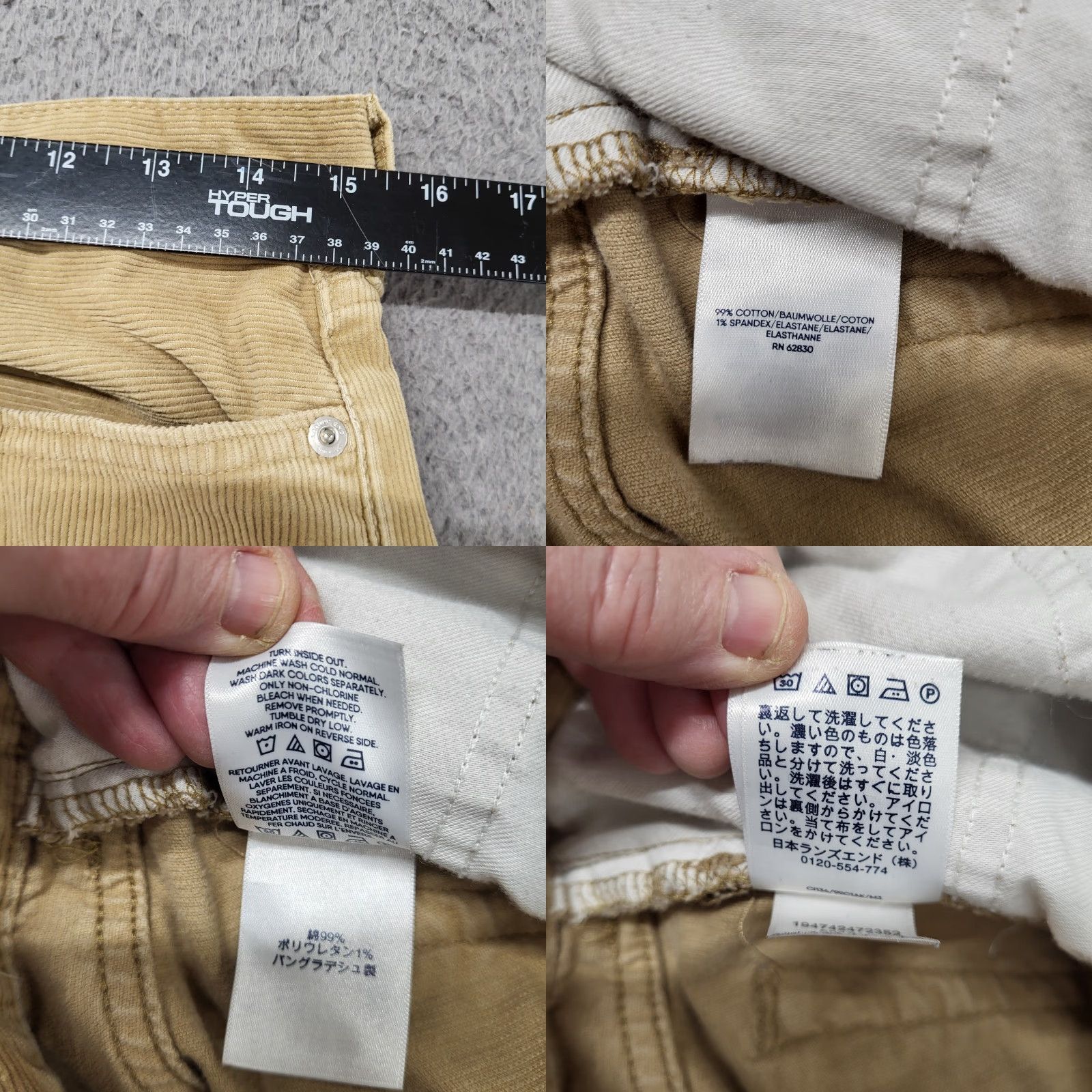 Lands' End Lands' End Corduroy Pants Men Size 30 Khaki Tan Traditional Fit Cotton Blend Straight Leg Pockets Size US 30 / EU 46 - 8 Thumbnail