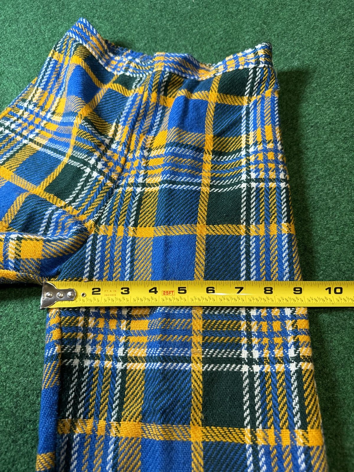 Vintage Vtg 70s Plaid Flare Disco Juinor 22x24 Bell Bottom Pants Size 22" - 10 Thumbnail