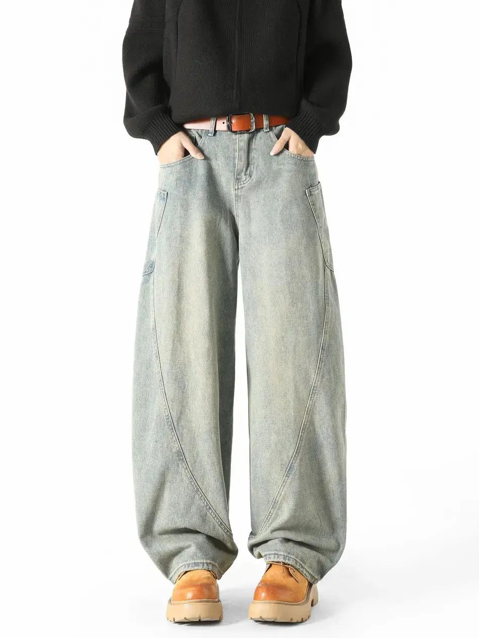 Japanese Brand Retro loose patchwork pocket jeans Size US 32 / EU 48 - 3 Thumbnail