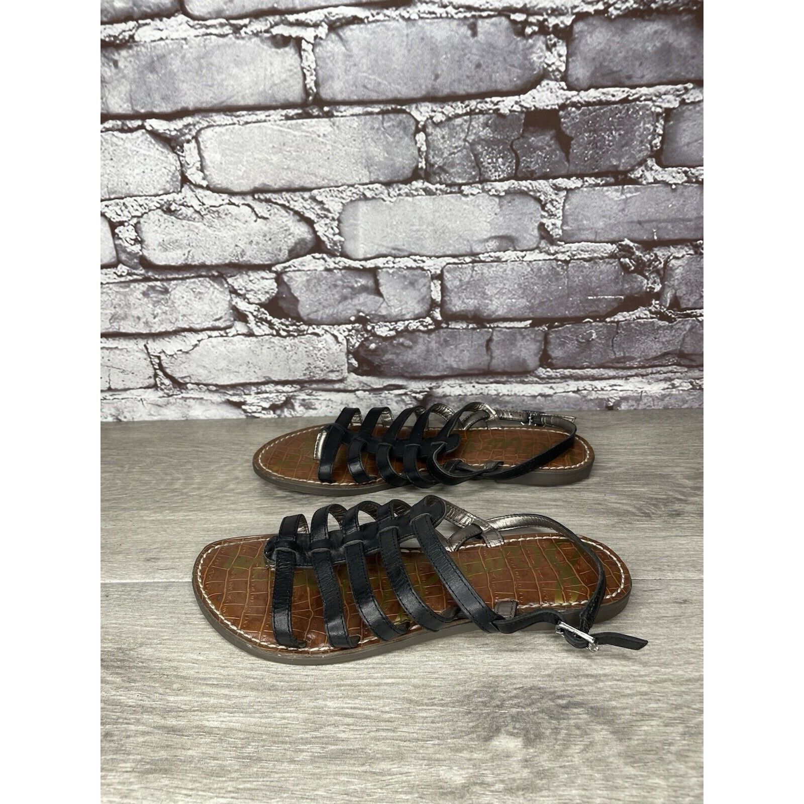 Sam Edelman Sam Edelman Garland Black Leather Slingback Thong Strappy Sa Size US 7.5 / IT 37.5 - 15 Thumbnail