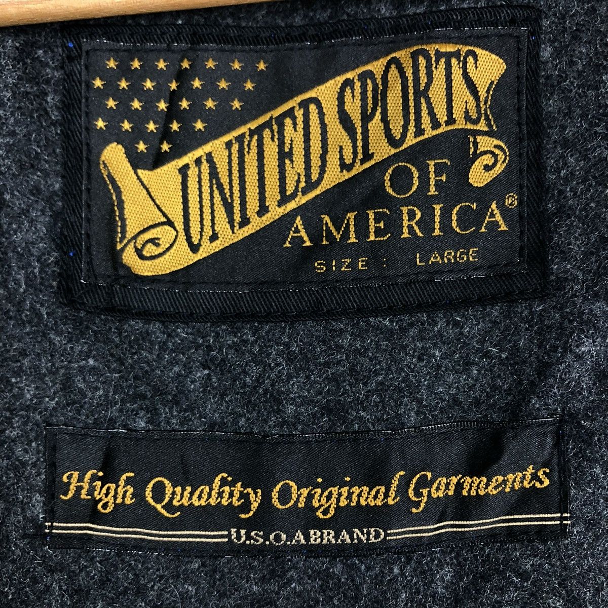 Japanese Brand 🔥VINTAGE BIKER JACKET WOOL DOUBLE COLLAR UNITED SPORTS UNION Size US L / EU 52-54 / 3 - 17 Thumbnail