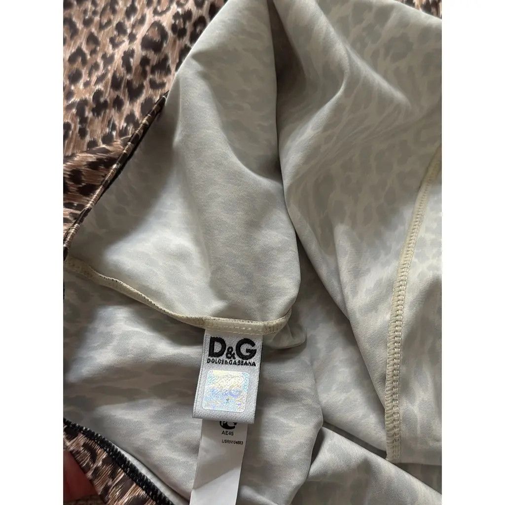 Dolce & Gabbana Dolce & Gabbana Brown Leopard Satin Slip Dress Size Large NW Size L / US 10 / IT 46 - 6 Thumbnail