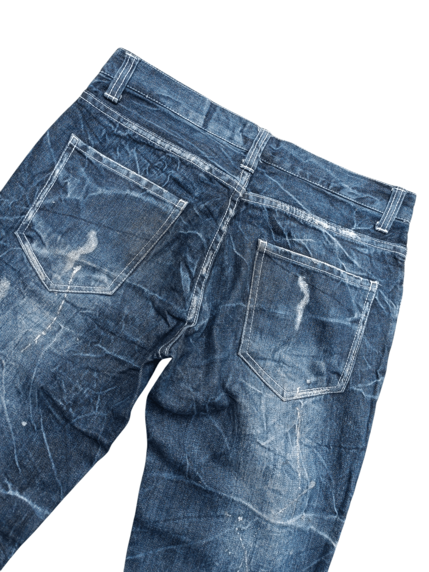 Japanese Brand × Le Grande Bleu (L.G.B.) × Tornado Mart RARE Flared Nylaus Whiskers Distressed Jeans Size US 31 - 12 Thumbnail