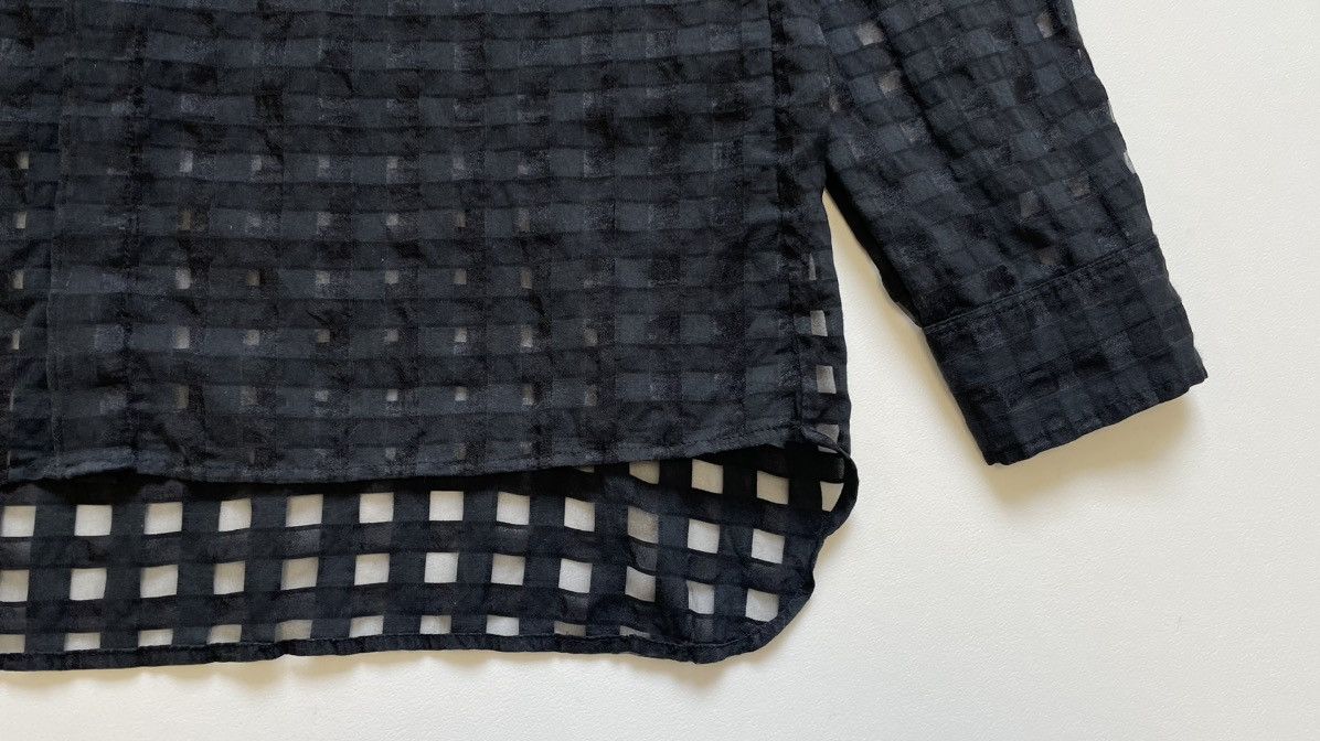 Ann Demeulemeester Black ‘Sheer Square’ Patterned Shirt Size US M / EU 48-50 / 2 - 9 Thumbnail