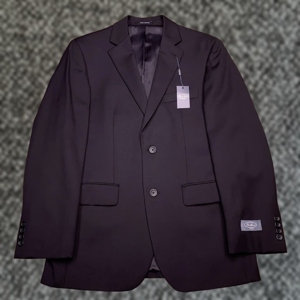 Pronto Uomo Pronto Uomo 3 Piece Suit Jacket Pants Vest Black Wool 38R 30 New Vintage No Size 38R - 1 Thumbnail