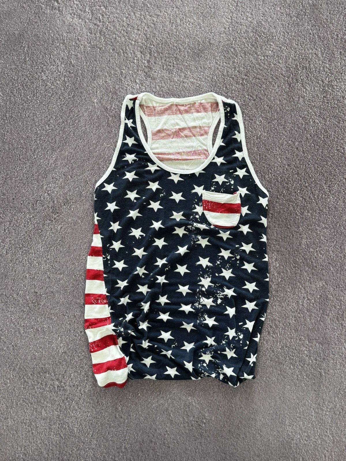 Japanese Brand 00’s Avant Garde Y2K USA Flag Glam Tank Top Size S / US 4 / IT 40 - 10 Thumbnail