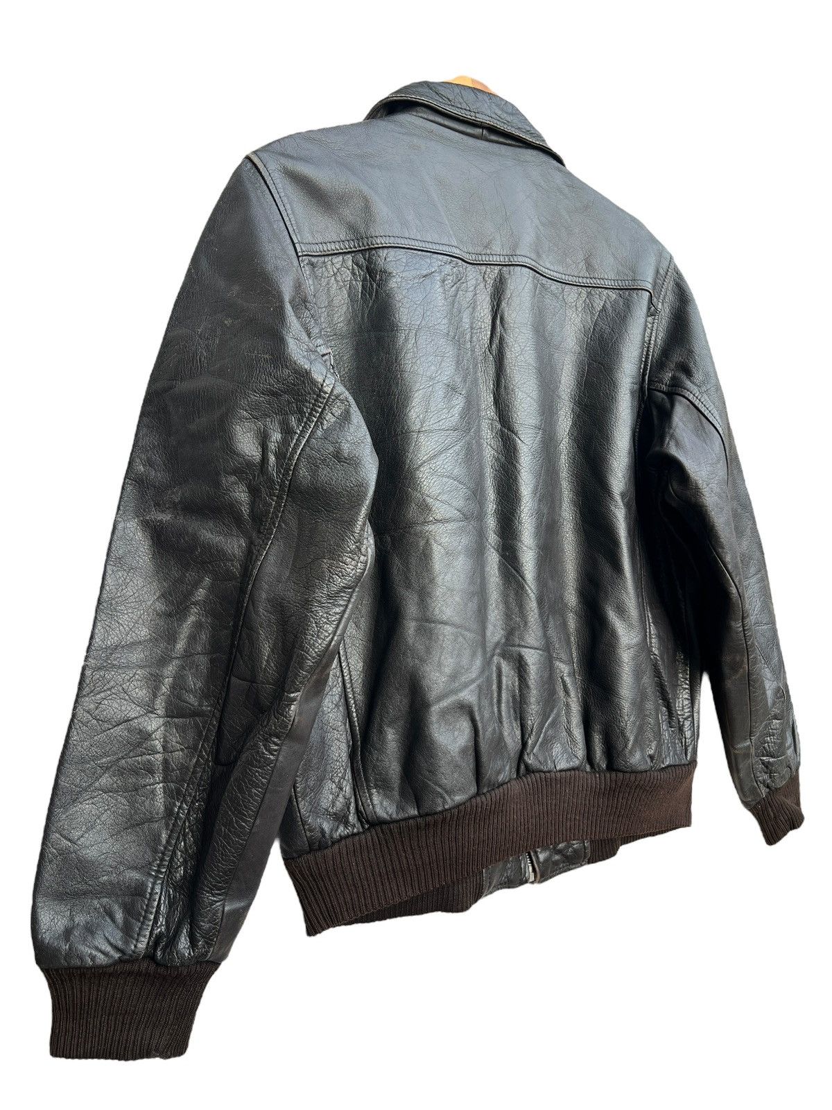 Vintage Vintage 80s Black Bomber Leather Jacket Size US M / EU 48-50 / 2 - 6 Thumbnail