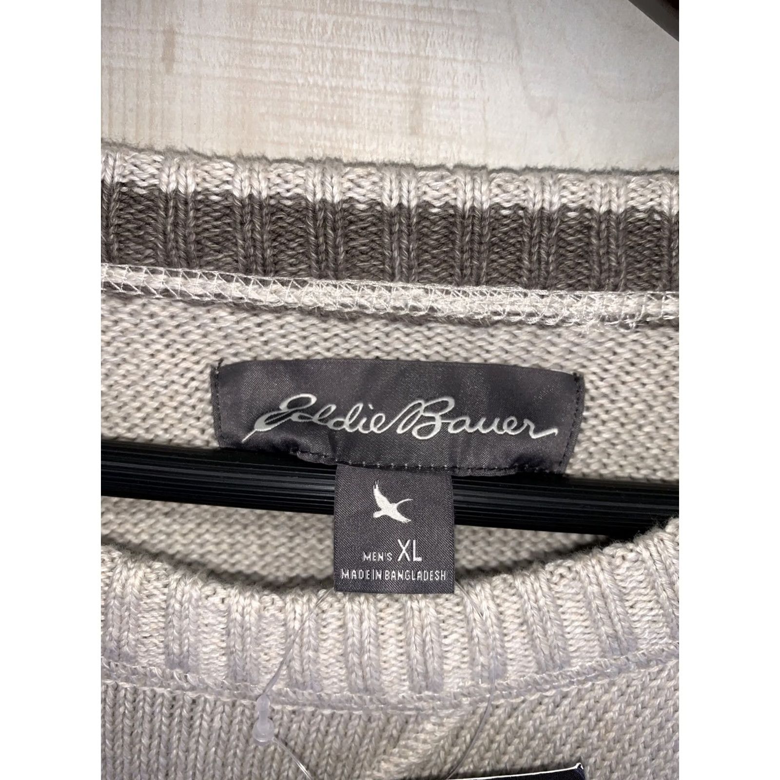 Eddie Bauer Eddie Bauer Mens Crew Neck Knit Sweater XL NWT Beige Cotton Pullover Sweater Size US XL / EU 56 / 4 - 2 Thumbnail