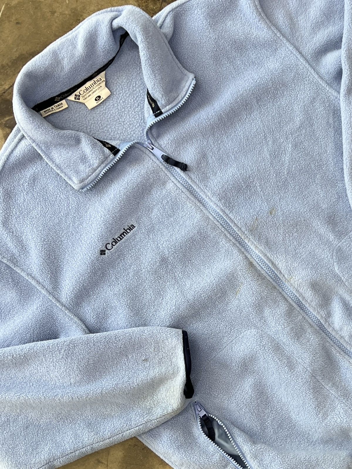 Columbia × Vintage Vintage 90s Columbia Blue Fleece Full Zip Jacket XL Size US XL / EU 56 / 4 - 1 Thumbnail