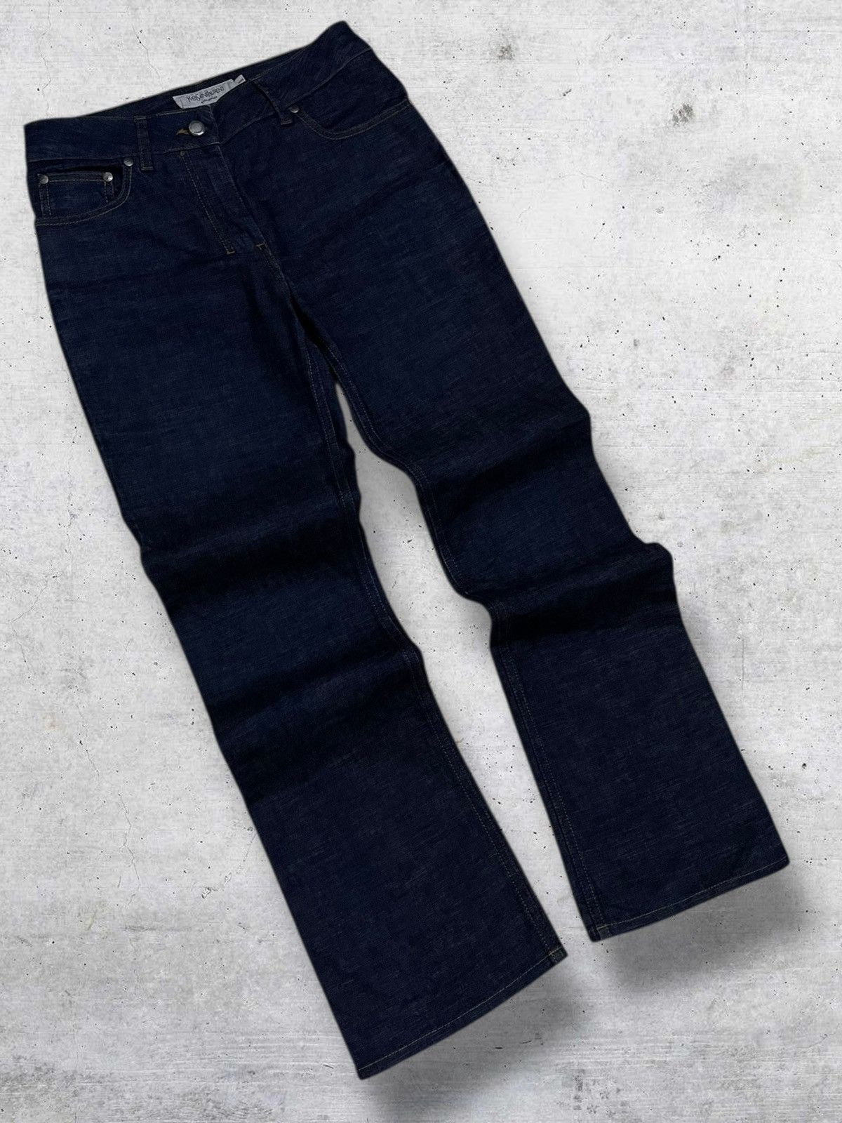 Yves Saint Laurent VINTAGE YVES SAINT LAURENT 90S DESIGNER FLARED MODEL DENIM Size US 27 - 2 Thumbnail