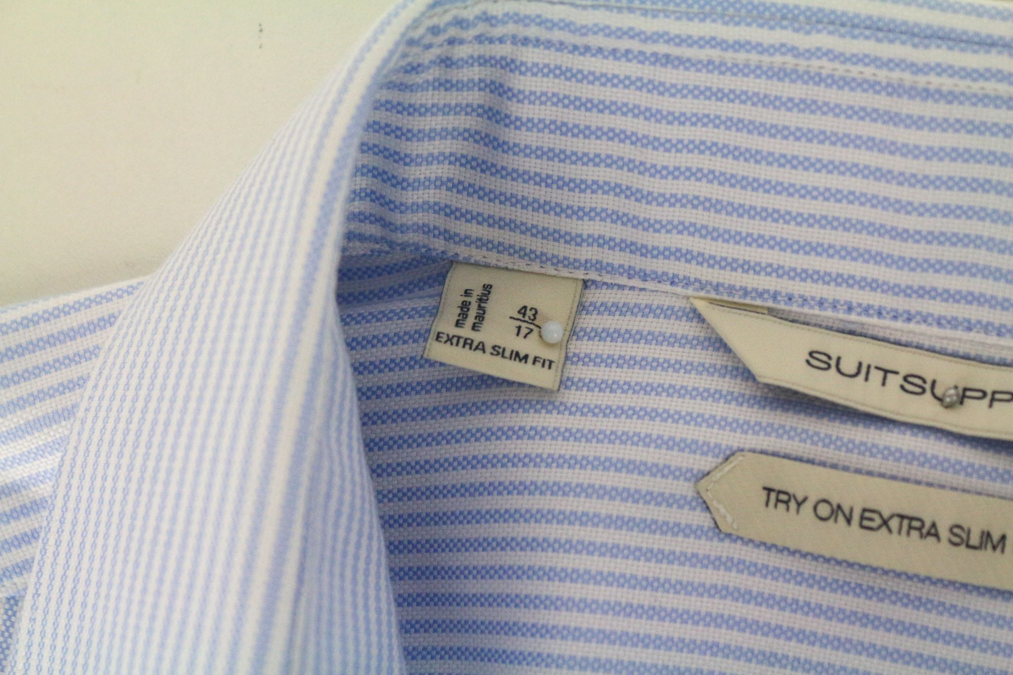 Suitsupply 43/17 Blue Cotton Striped Classic 72594 Size 42R - 5 Thumbnail