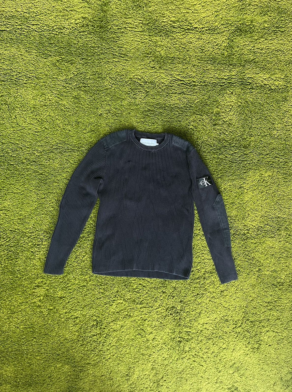 Calvin Klein × Designer Calvin Klein avant garde Y2K ribbed knit washed sweater Size US M / EU 48-50 / 2 - 1 Thumbnail