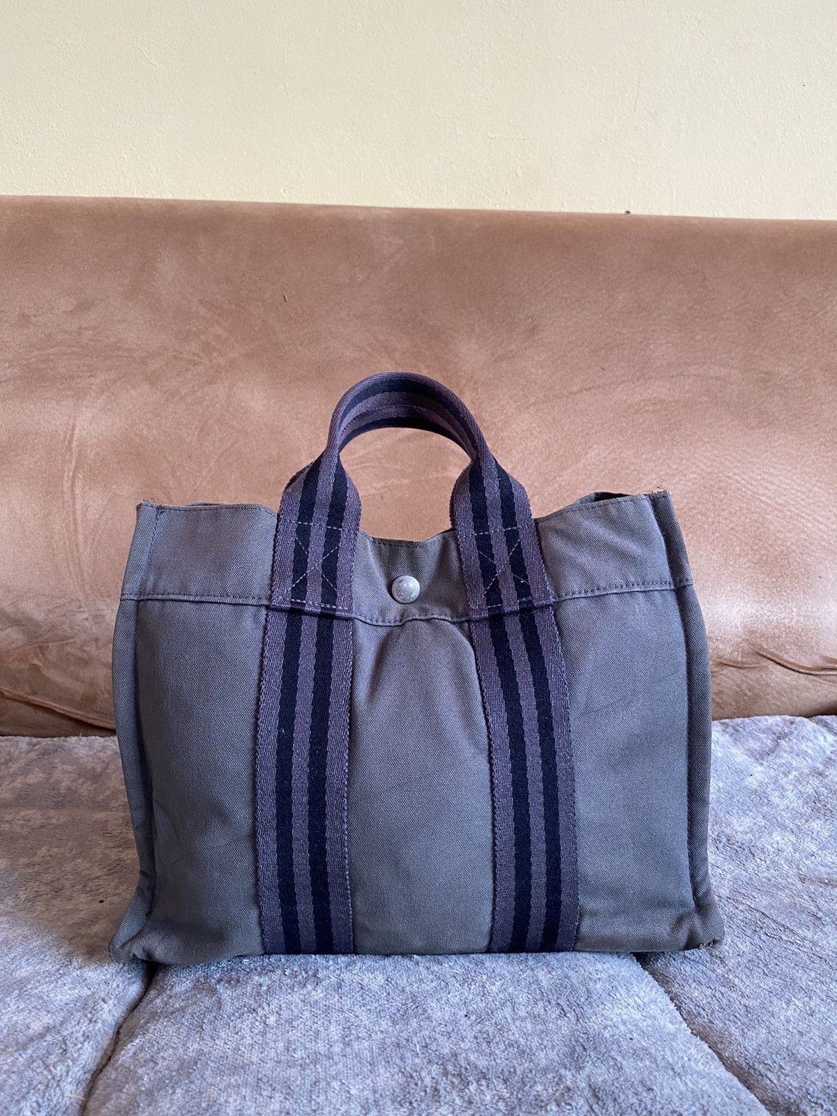 Hermes Luxury Vintage VINTAGE HERMES CANVAS RIRI ZIPPER TOTE BAG Grailed