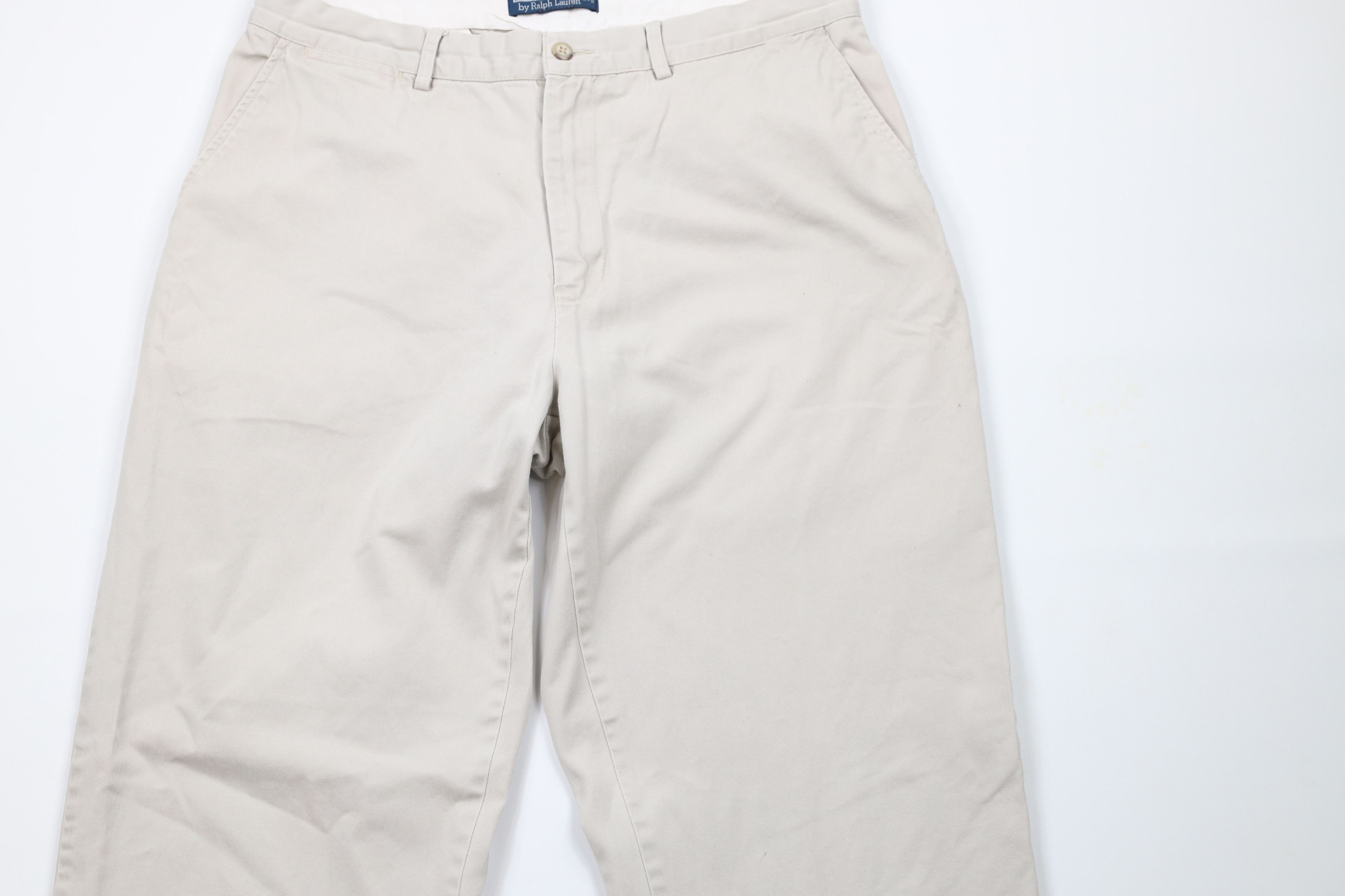 Ralph Lauren × Vintage Vintage 90s Ralph Lauren Front Cotton Chino Pants Beige Size US 34 / EU 50 - 3 Thumbnail