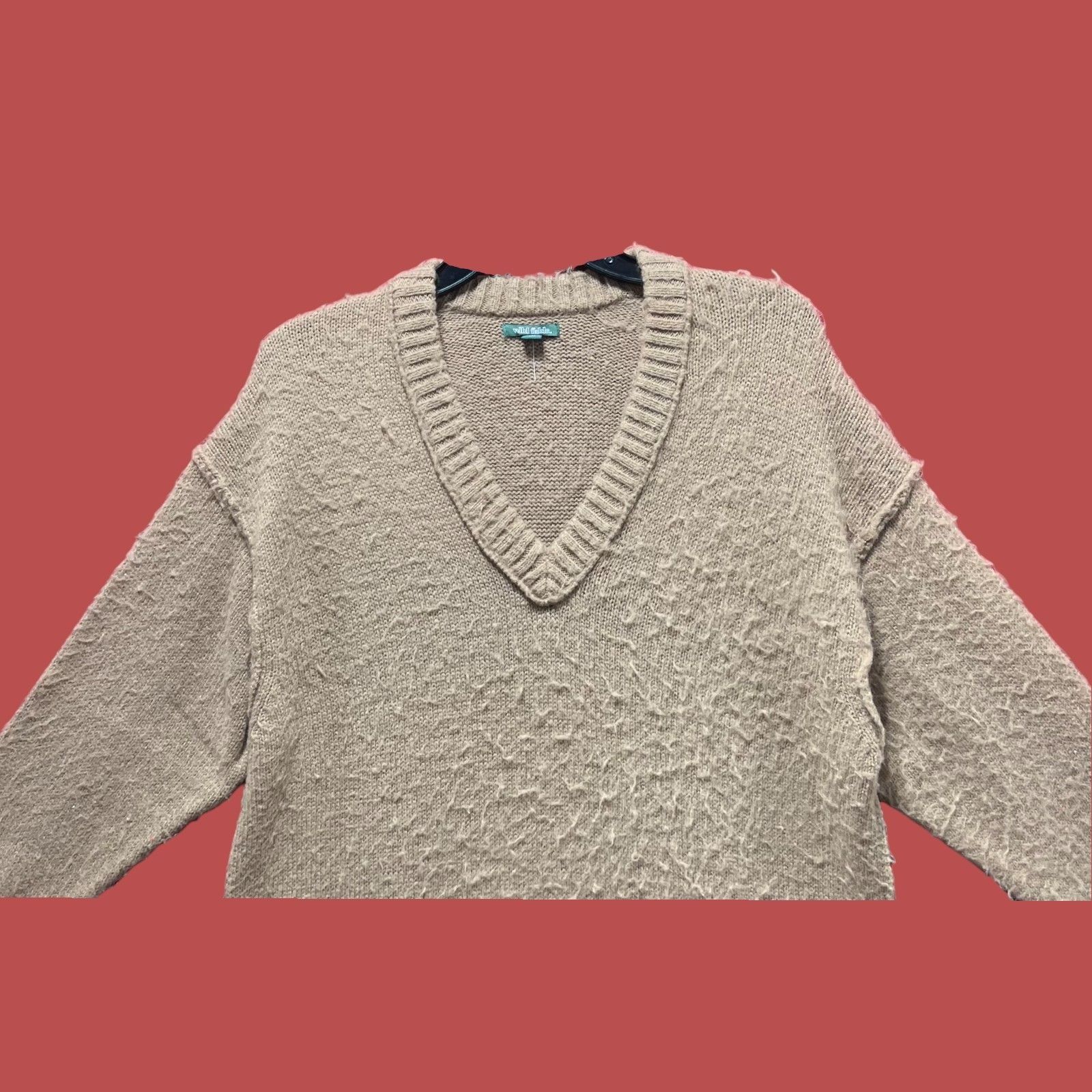 Other Wild Fable - Women's Long Sleeve V-Neck Sweater - Brown - XX Size XXS / US 00 / IT 34 - 9 Thumbnail