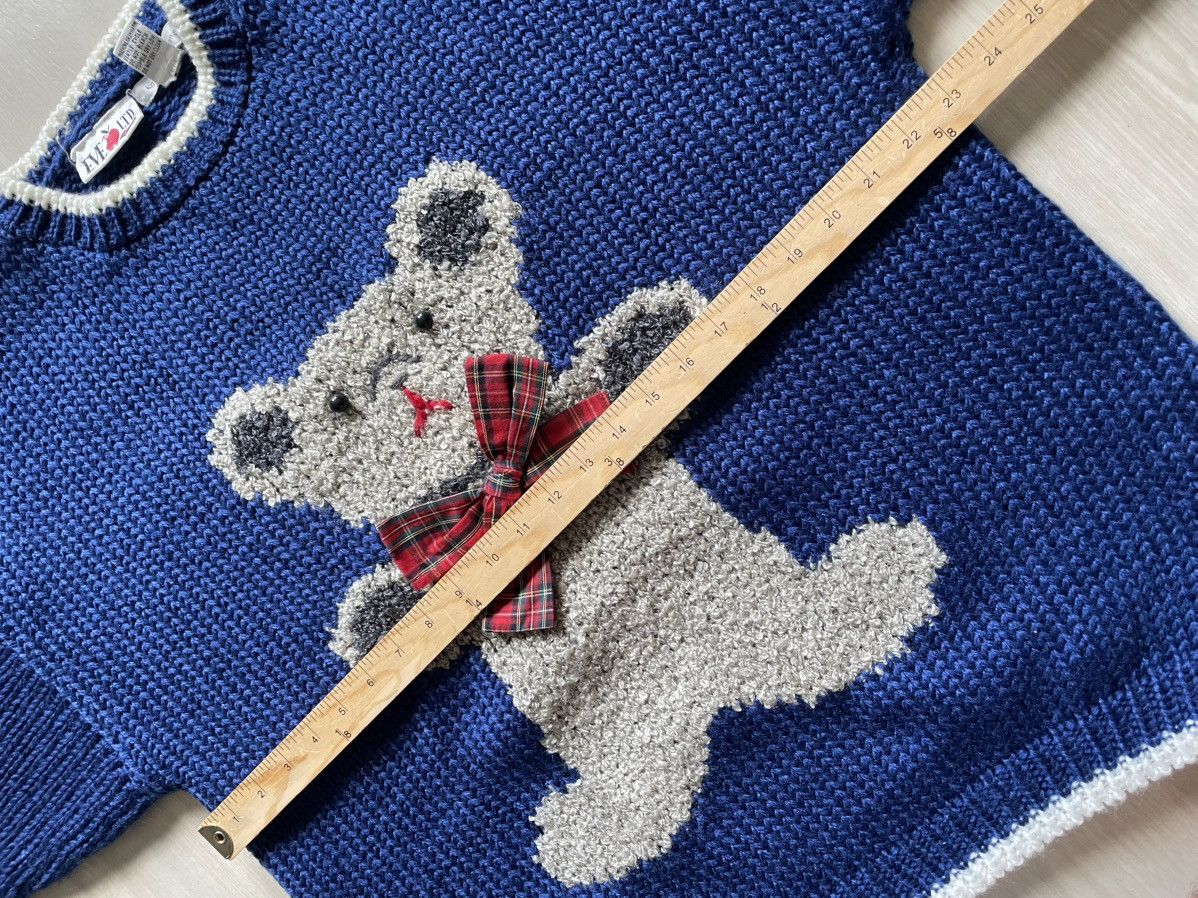 Vintage VTG 80s Eve Teddy Bear Sweater Hand Knit Christmas Sz 22 Size XXL / US 16-18 / IT 52-54 - 6 Thumbnail