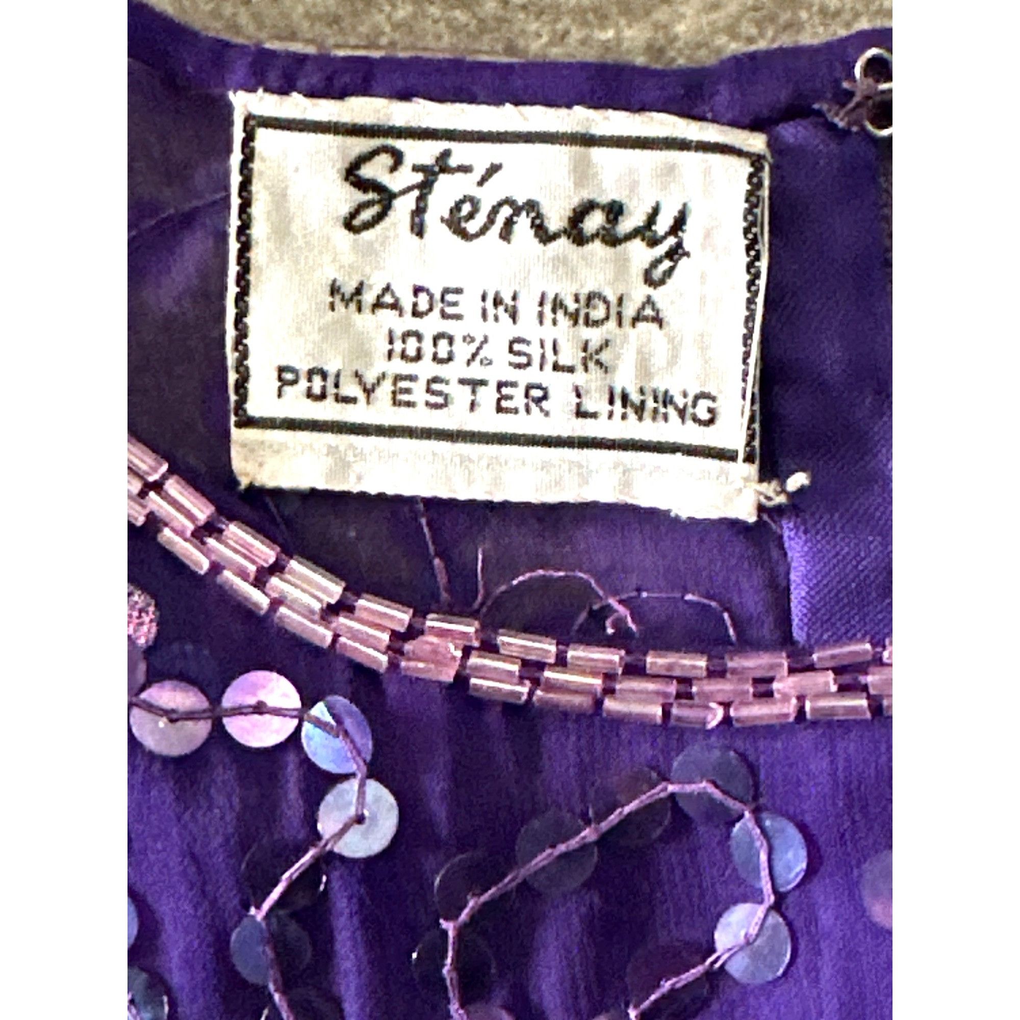 Other All Silk Vintage Dress by Stenay Size 4 Purple Sequin Cockta Size S / US 4 / IT 40 - 10 Thumbnail