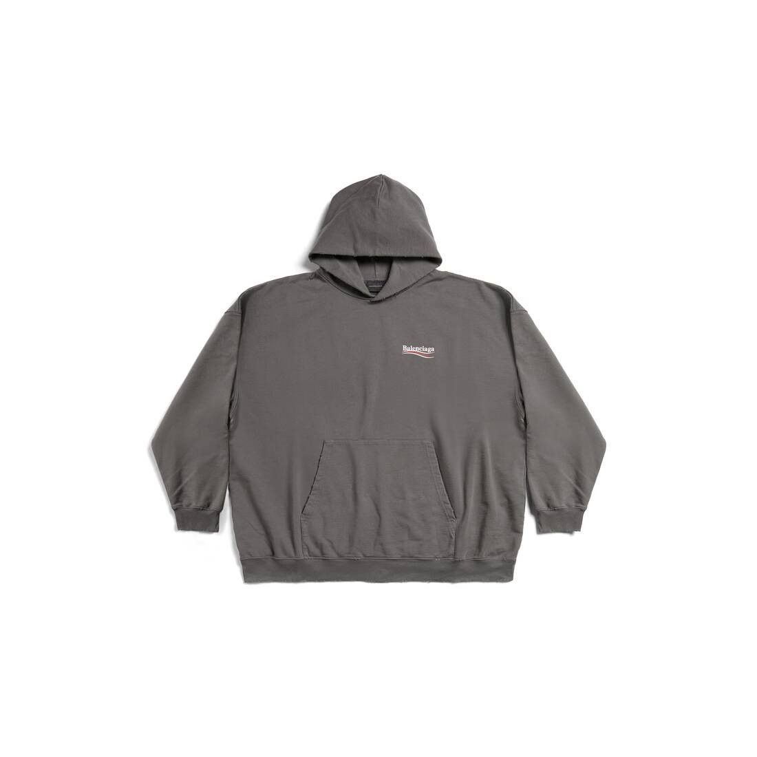 Balenciaga o1in1g0725 Political Campaign Hoodie Large Fit in Grey Size L / US 10 / IT 46 - 1 Thumbnail