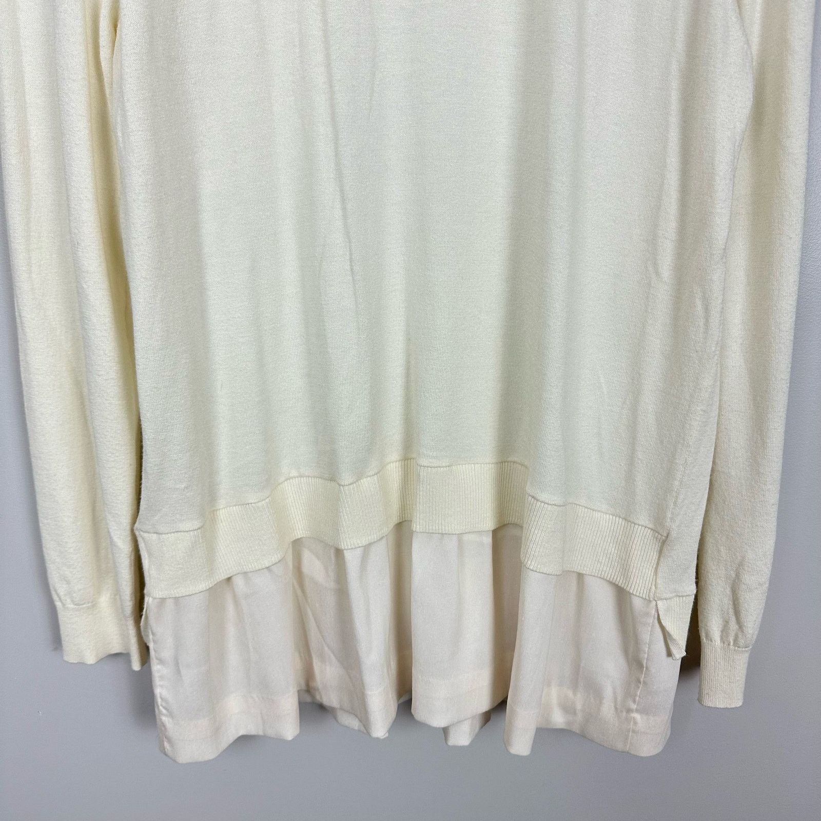 Ted Baker Ted Baker Yaline Ruffle Hem Overlay Woven Jumper Ivory Large Size L / US 10 / IT 46 - 7 Thumbnail
