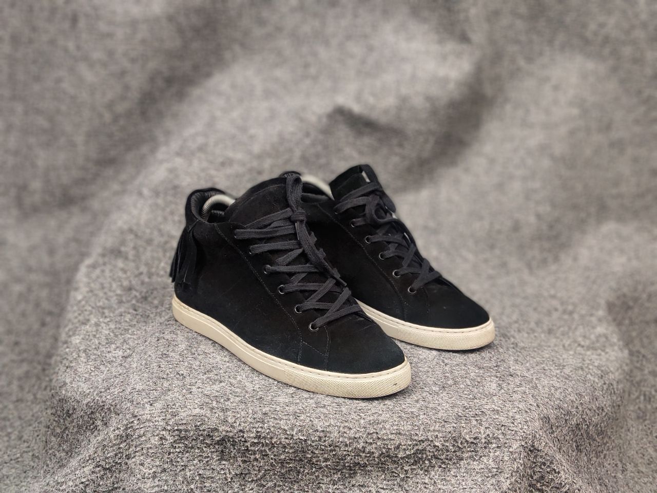 Iro IRO Design suede leather black Lace hi top sneakers Size US 7 / EU 40 - 1 Thumbnail