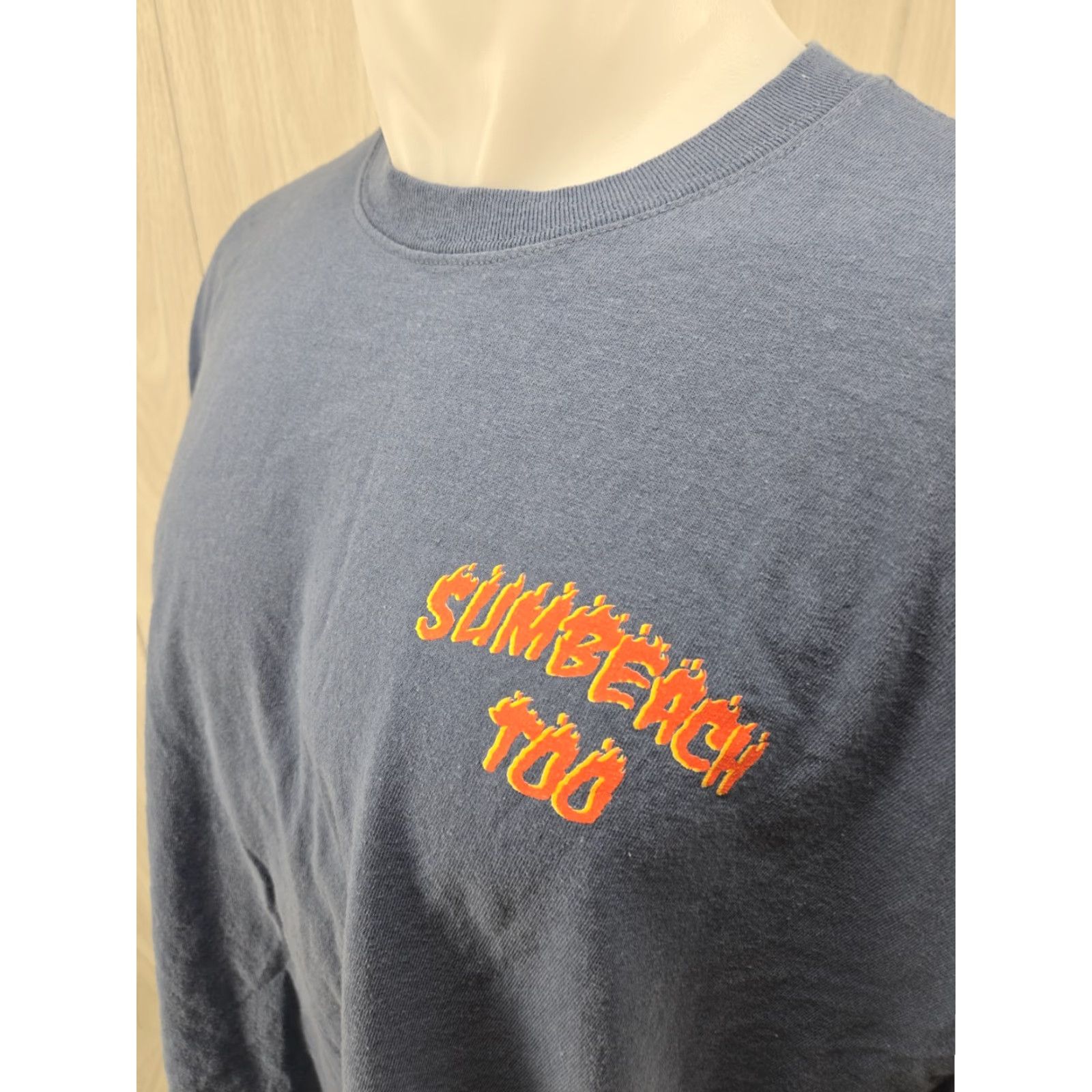 Vintage Back Mud Truck Sumbeach T00 Men's T-Shirt 2XL Blue Graphic Print Short Sleeve Jersey 100% Cotton Size US XXL / EU 58 / 5 - 6 Thumbnail