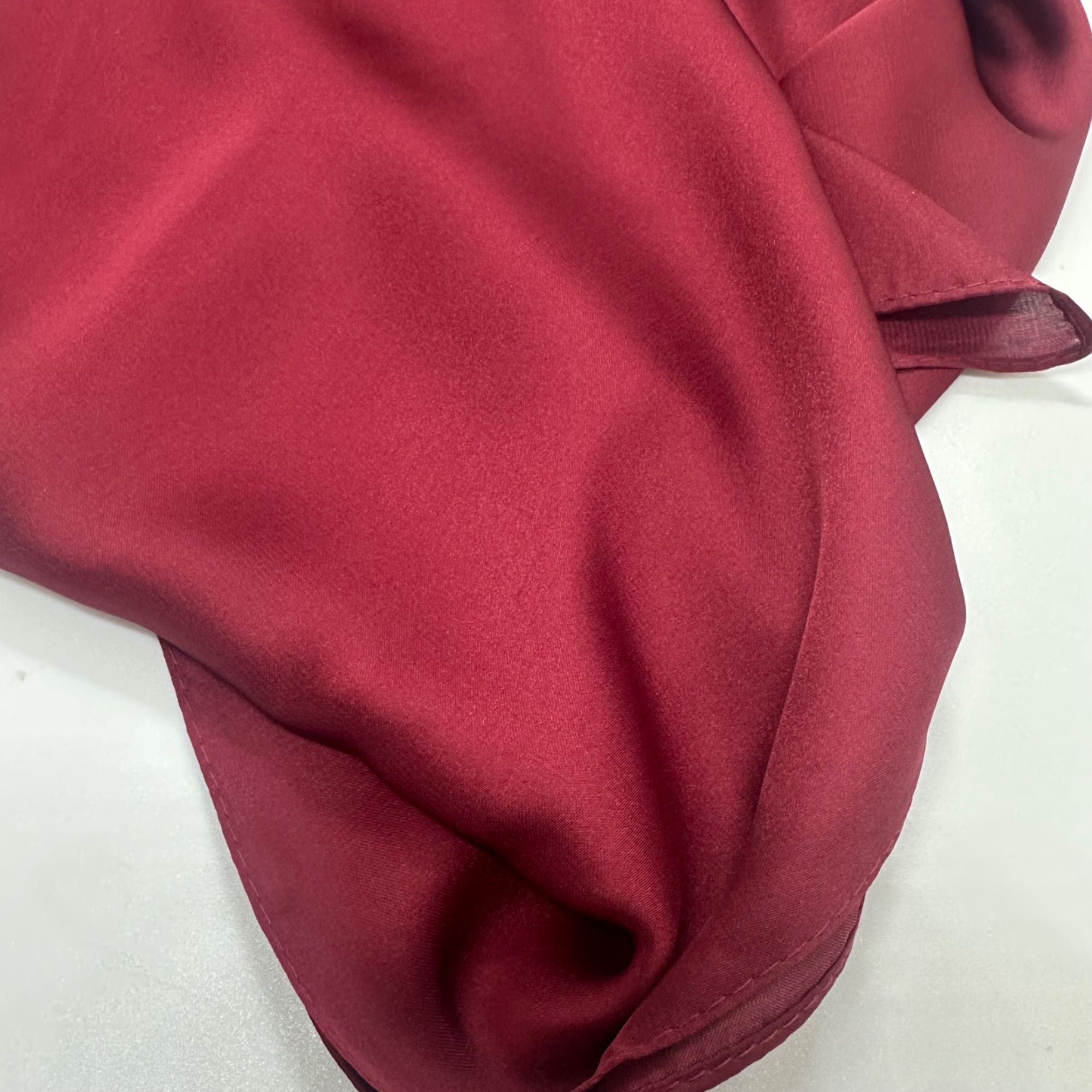 Other ❤️Elegant Square Silky Scarf Bandana Burgundy Hiyab Solid So Size ONE SIZE - 5 Thumbnail