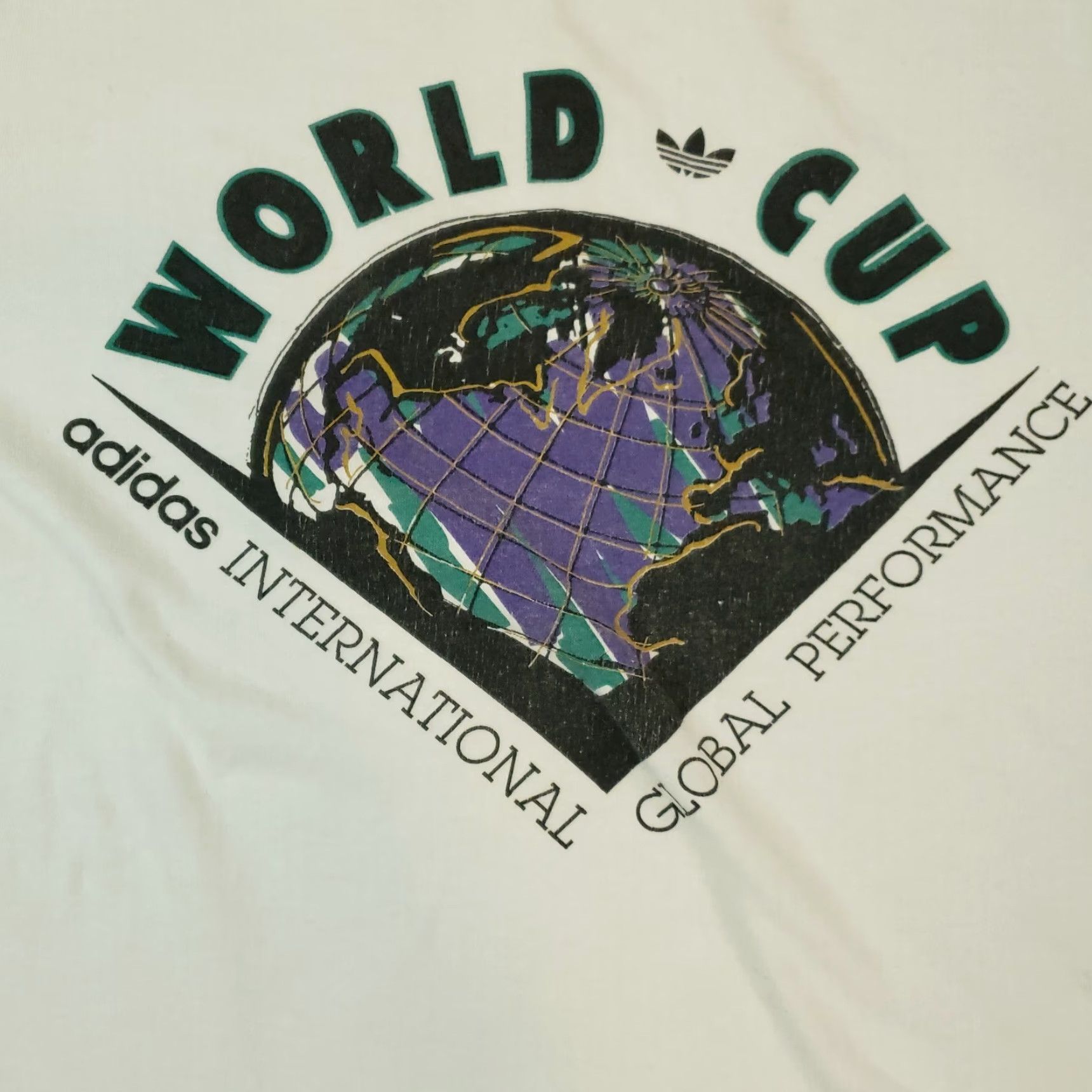 Adidas Adidas Mens Large White Performance T Shirt World Cup USA94 Size US L / EU 52-54 / 3 - 6 Thumbnail