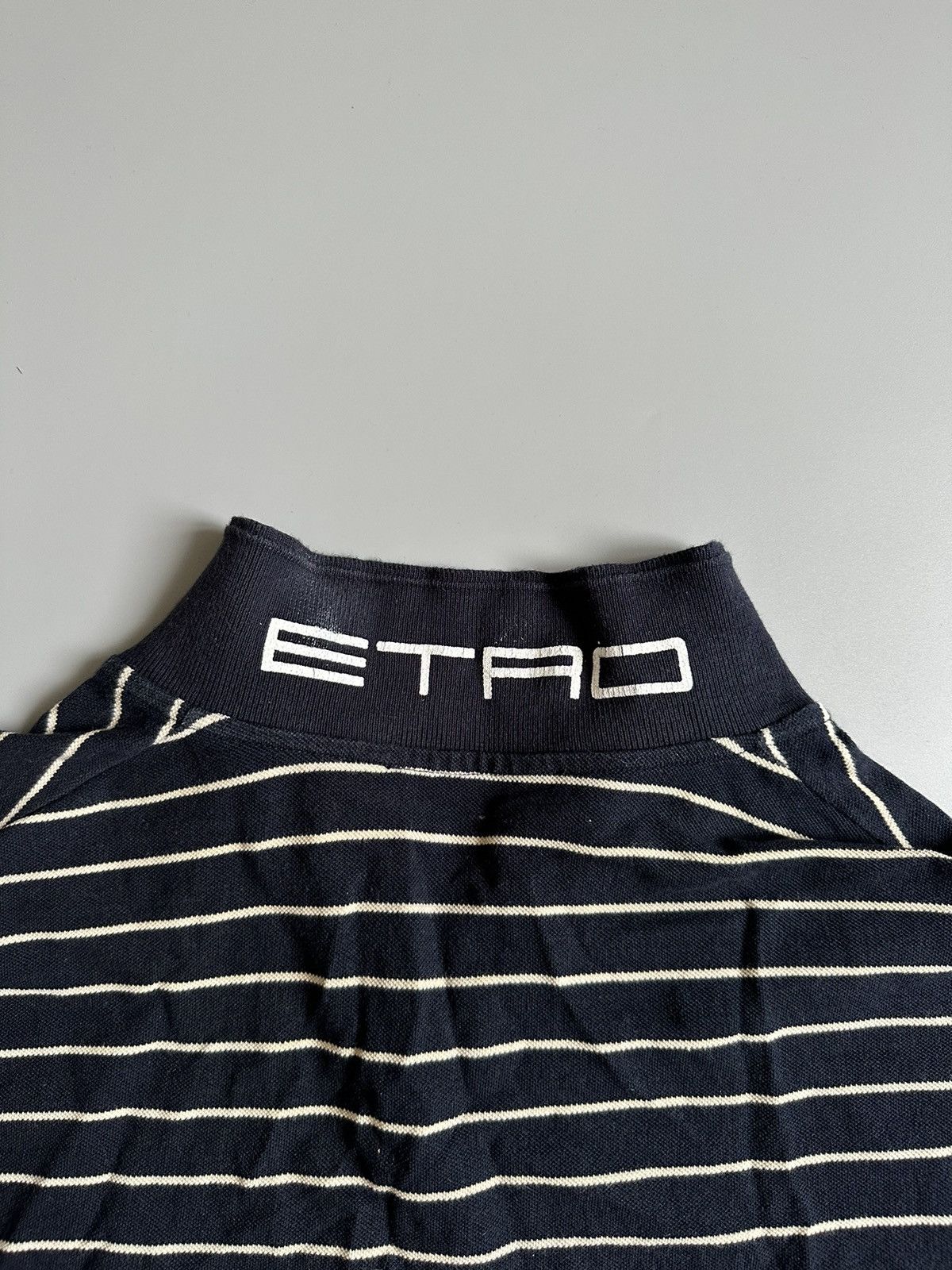 Etro Etro Milano Polo Shirt Size XL Blue Striped Made In Italy Size US XL / EU 56 / 4 - 3 Thumbnail