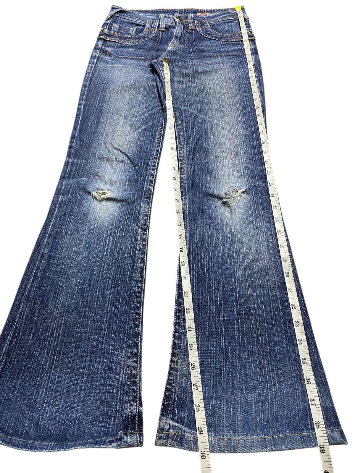 Japanese Brand Vintage Japanese Brand Rush Hour Denim Distressed Flare Jean Size US 28 / EU 44 - 16 Thumbnail