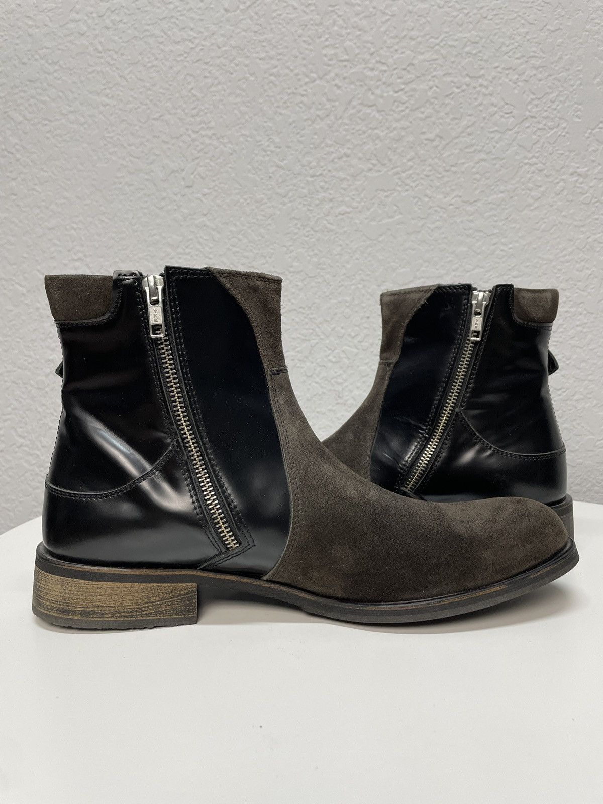 If Six Was Nine AS 98 Vibe Artisan Black Leather Side Zip Ankle Biker Boots Size US 8 / EU 41 - 4 Thumbnail