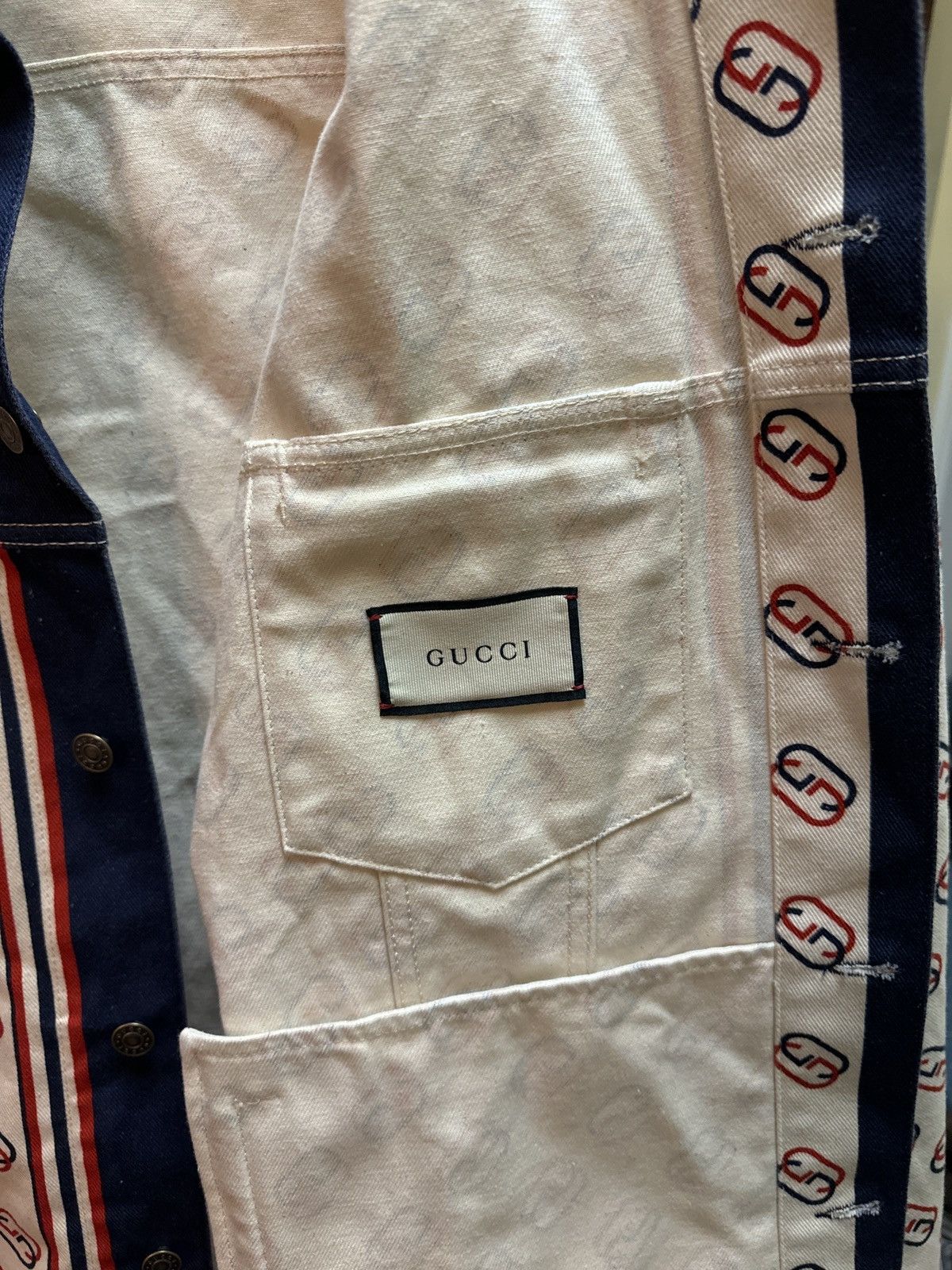 Gucci Gucci Interlocking G Logo Printed Trucker Jacket Size US XL / EU 56 / 4 - 3 Thumbnail