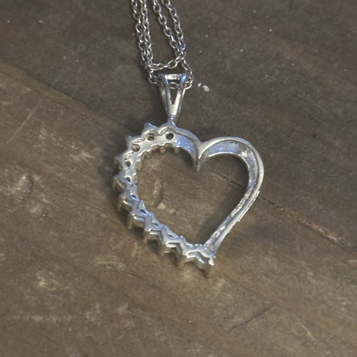 Vintage Vintage 925 silver rhinestone heart pendant necklace Size ONE SIZE - 6 Thumbnail