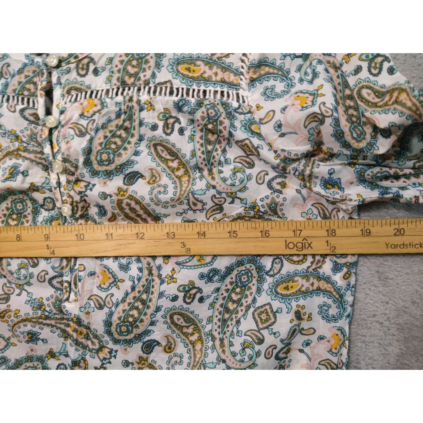 Talbots Talbots White Cotton Tunic Boho Paisley Shirt Womens MP Petite Henley Long Sleeve Casual Travel Size M / US 6-8 / IT 42-44 - 5 Thumbnail