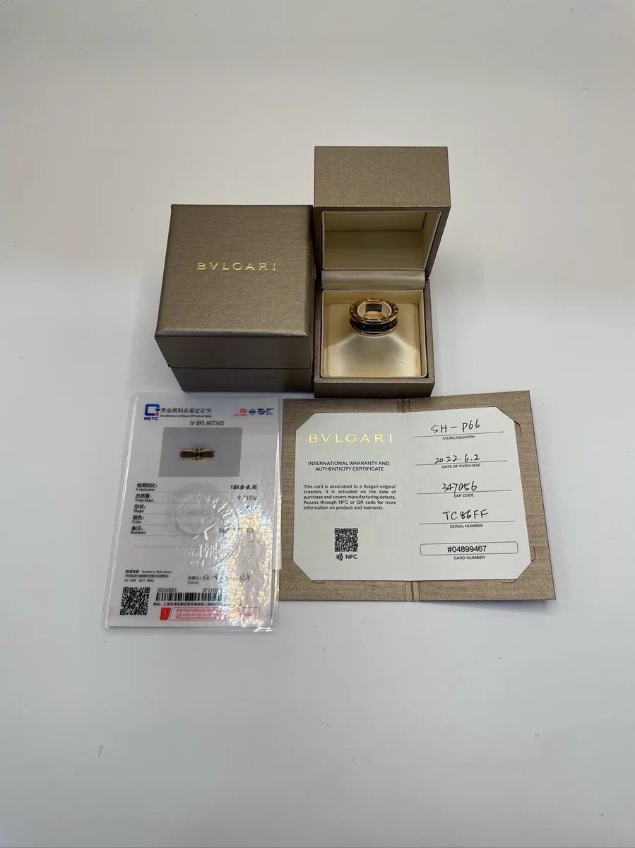 Bvlgari BVLGARI '22 RG BC Narrow Spring Ring 62 & box/papers Size ONE SIZE - 4 Thumbnail