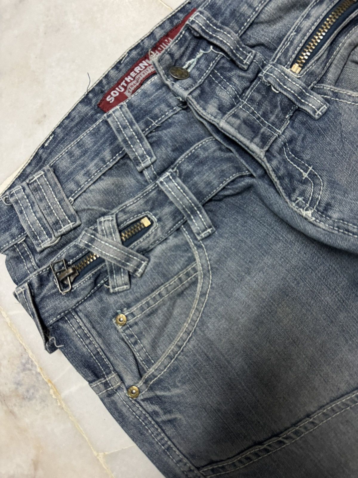 Seditionaries 💥DOUBLE WAIST💥VINTAGE SOUTHERN PUNK JEANS WHISKER RARE DENIM Size US 30 / EU 46 - 5 Thumbnail