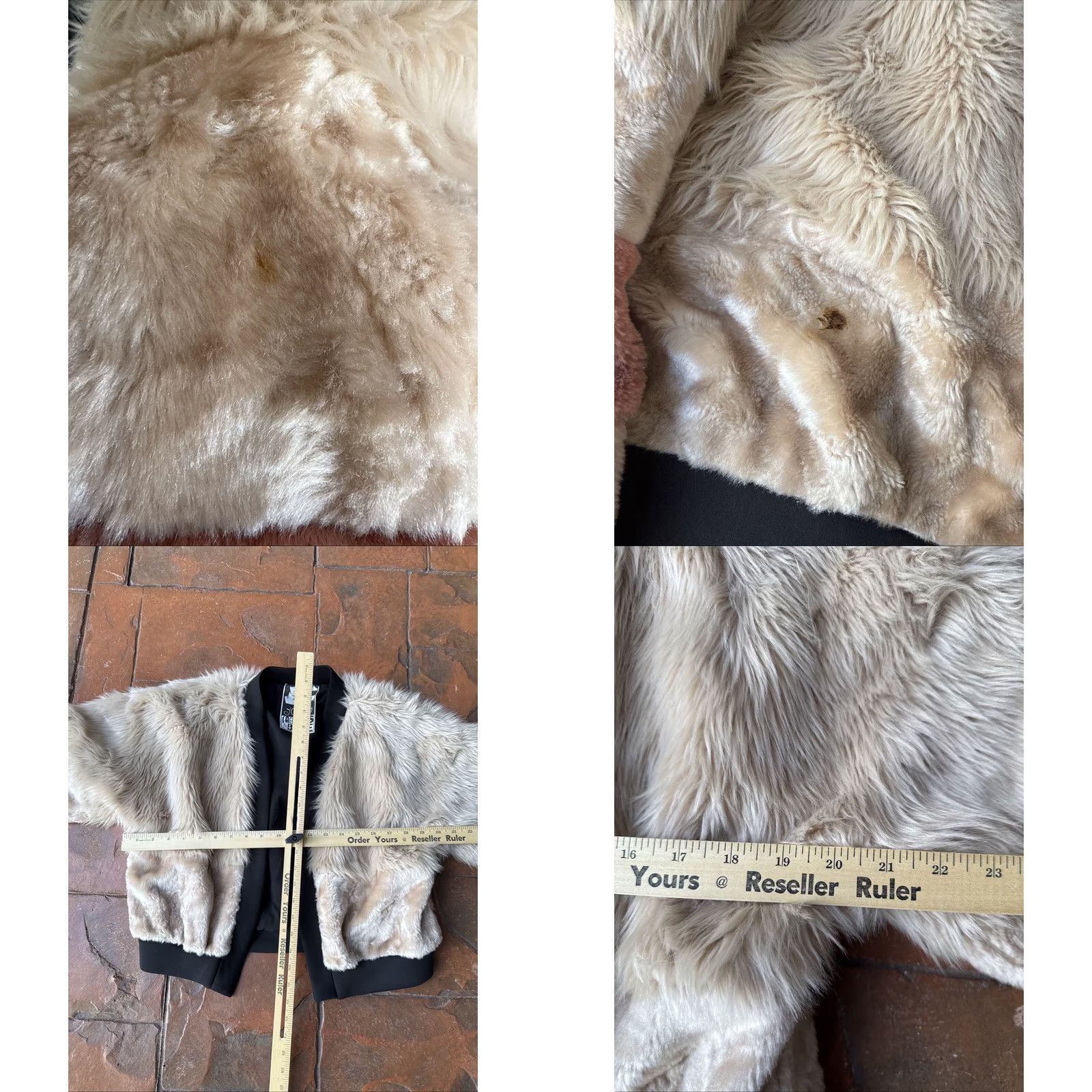 Young Fabulous & Broke VINTAGE Young Fabulous & Broke Paris Jacket Women's S/M Bomber Fur Faux Beige Open Trim Short Casual 24/7 Size S / US 4 / IT 40 - 8 Thumbnail