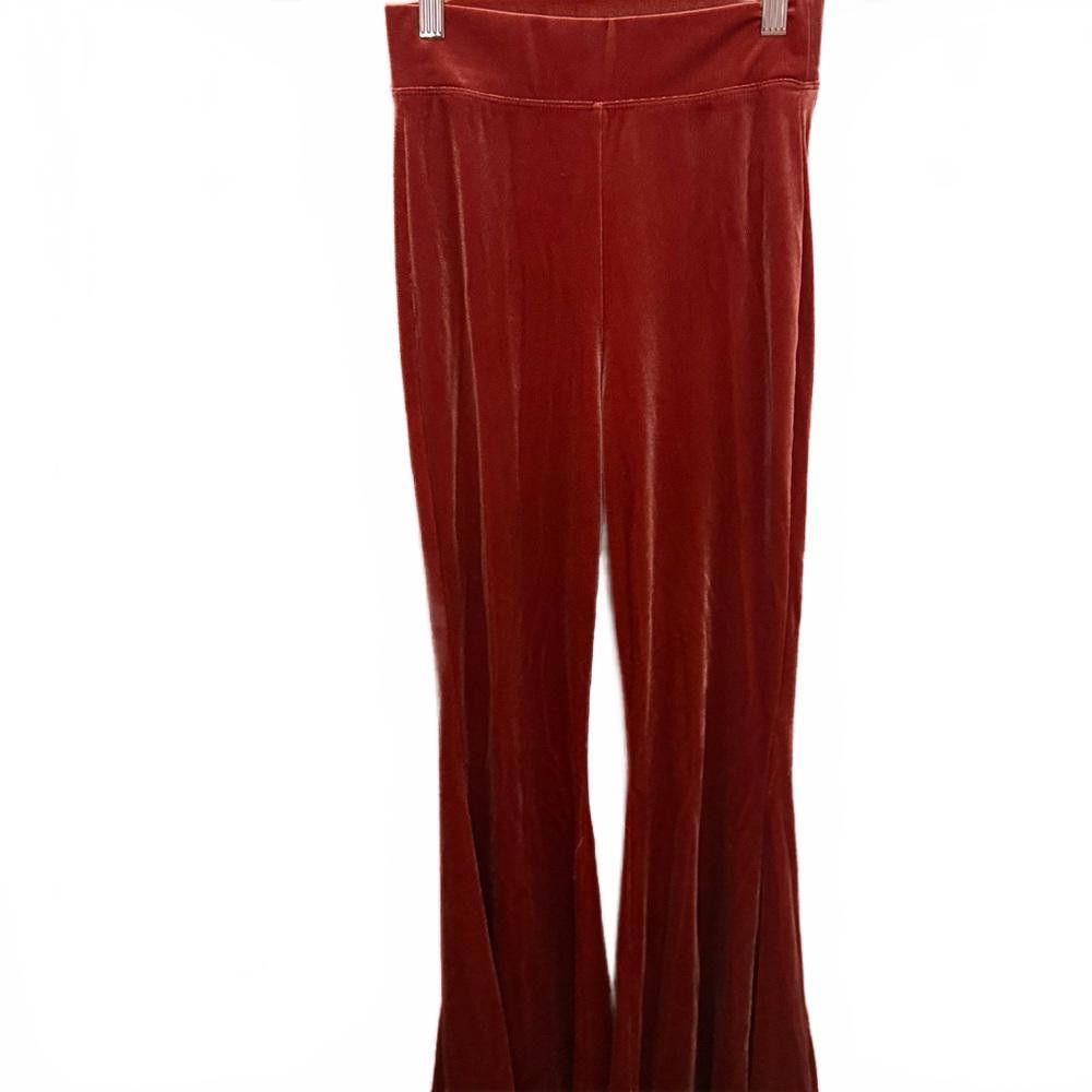 Designer Elegant Velvet Flare Pants Size 26" / US 2 / IT 38 - 2 Thumbnail