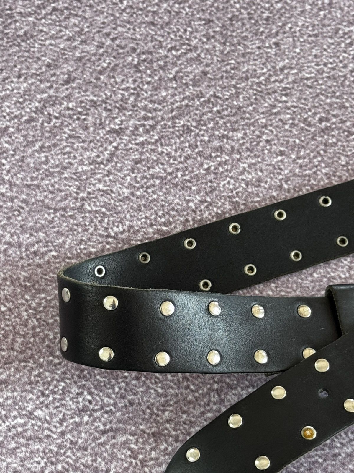 Japanese Brand Vintage Leather Punk Studded Belt Rick Owens Style Size ONE SIZE - 5 Thumbnail