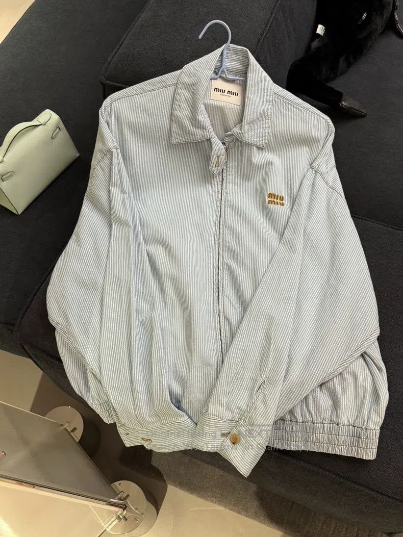 Miu Miu Miu Miu 38 Imitation denim striped jacket Size M / US 6-8 / IT 42-44 - 1 Thumbnail