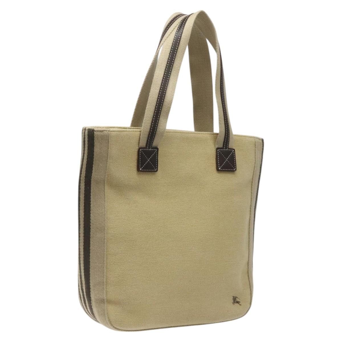 Burberry Tote Bag Canvas Beige Auth Ti2950, Women's