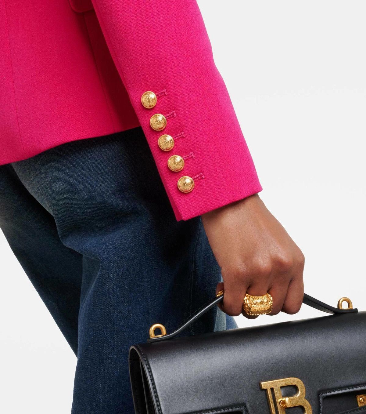 Balmain o1y0525 Blazer in Fuchsia Size XS / US 0-2 / IT 36-38 - 4 Thumbnail
