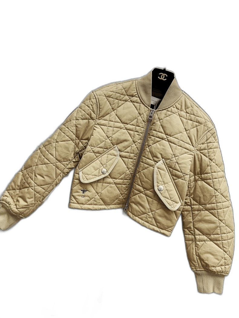 Dior Beige Quilted Long Sleeve Jacket Size L / US 10 / IT 46 - 1 Thumbnail