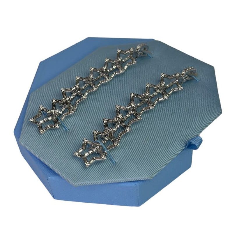 Swarovski Swarovski Stella clip earrings Star, Long, White, Rhodium Size ONE SIZE - 3 Thumbnail