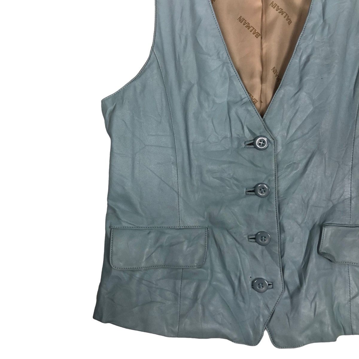 Balmain 🔥Vintage Vest Leather Tank Top Balmain Paris Size US M / EU 48-50 / 2 - 4 Thumbnail