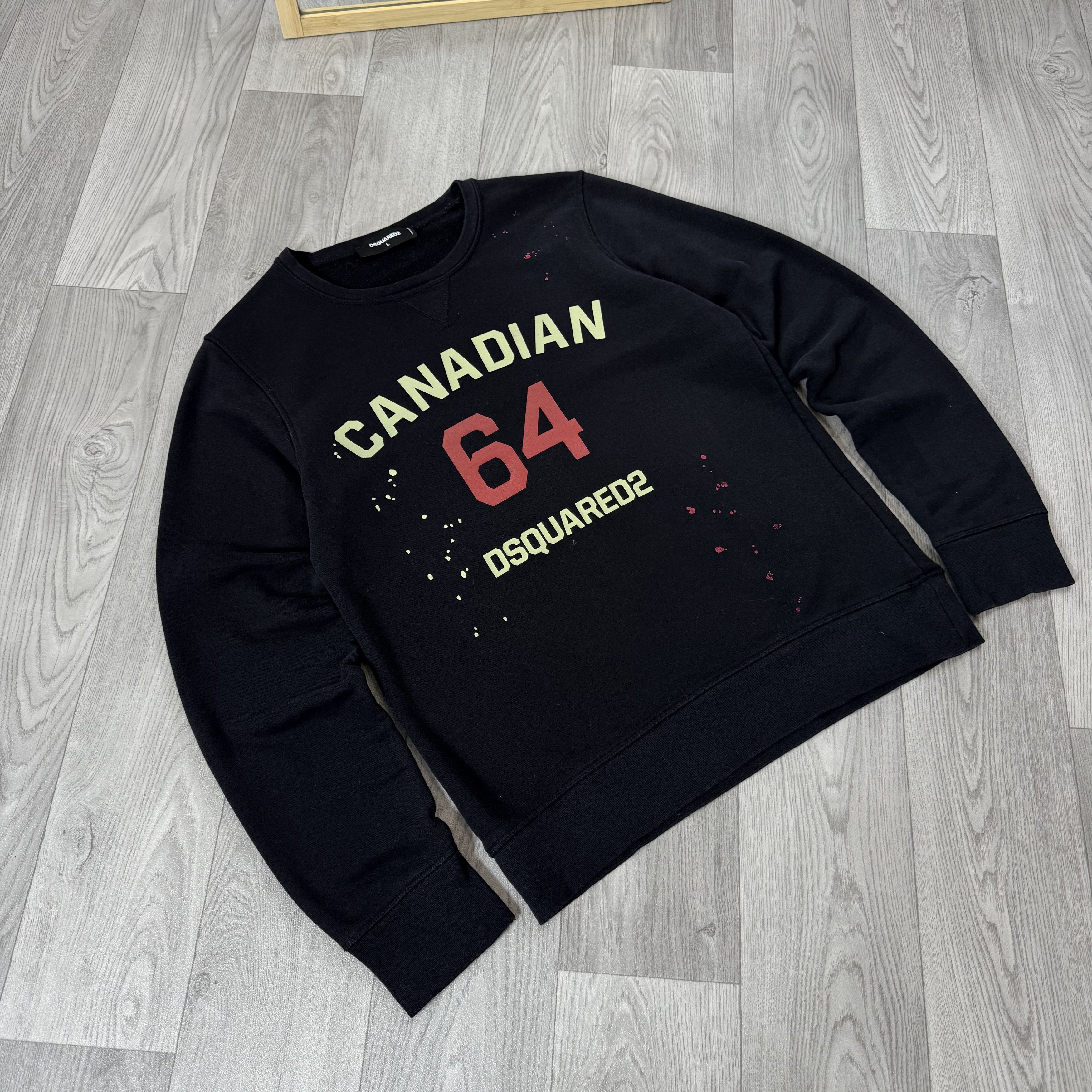 Dsquared2 Dsquared 2 Graphic Black 64 Crewneck Sweatshirt L Size US L / EU 52-54 / 3 - 2 Thumbnail