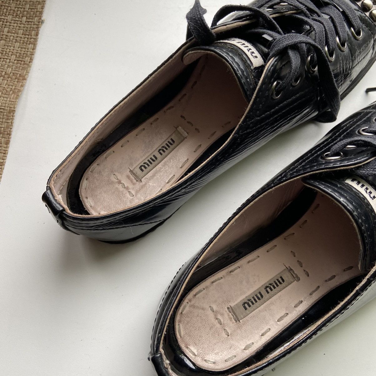 Miu Miu 📌 Vintage Miu Miu Y2K Rare Low top Trainers Prada Size US 9 / IT 39 - 13 Thumbnail