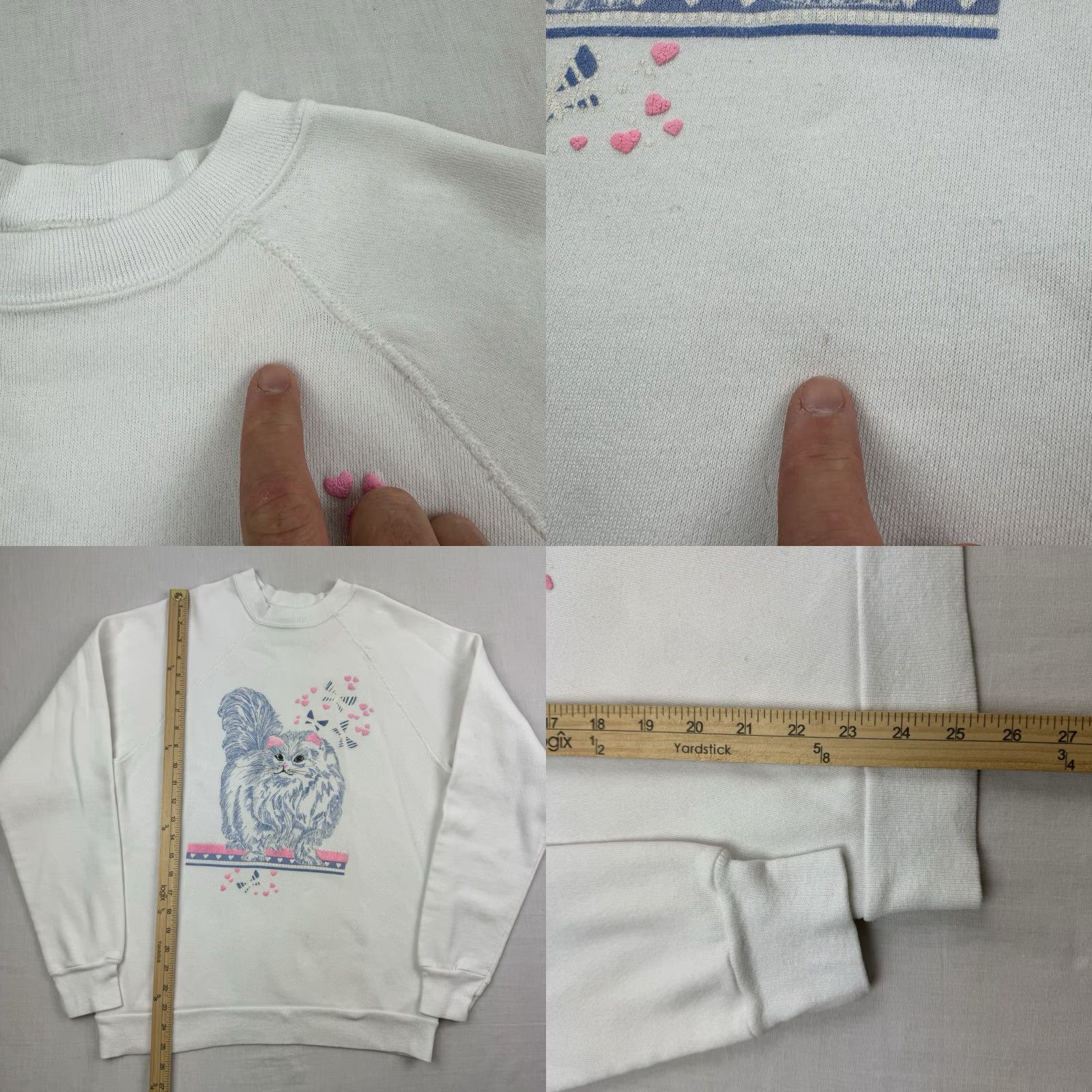 Vintage Vintage Artex Cat Sweatshirt Adult Large Pullover 1980s White Activewear Womens Size L / US 10 / IT 46 - 8 Thumbnail