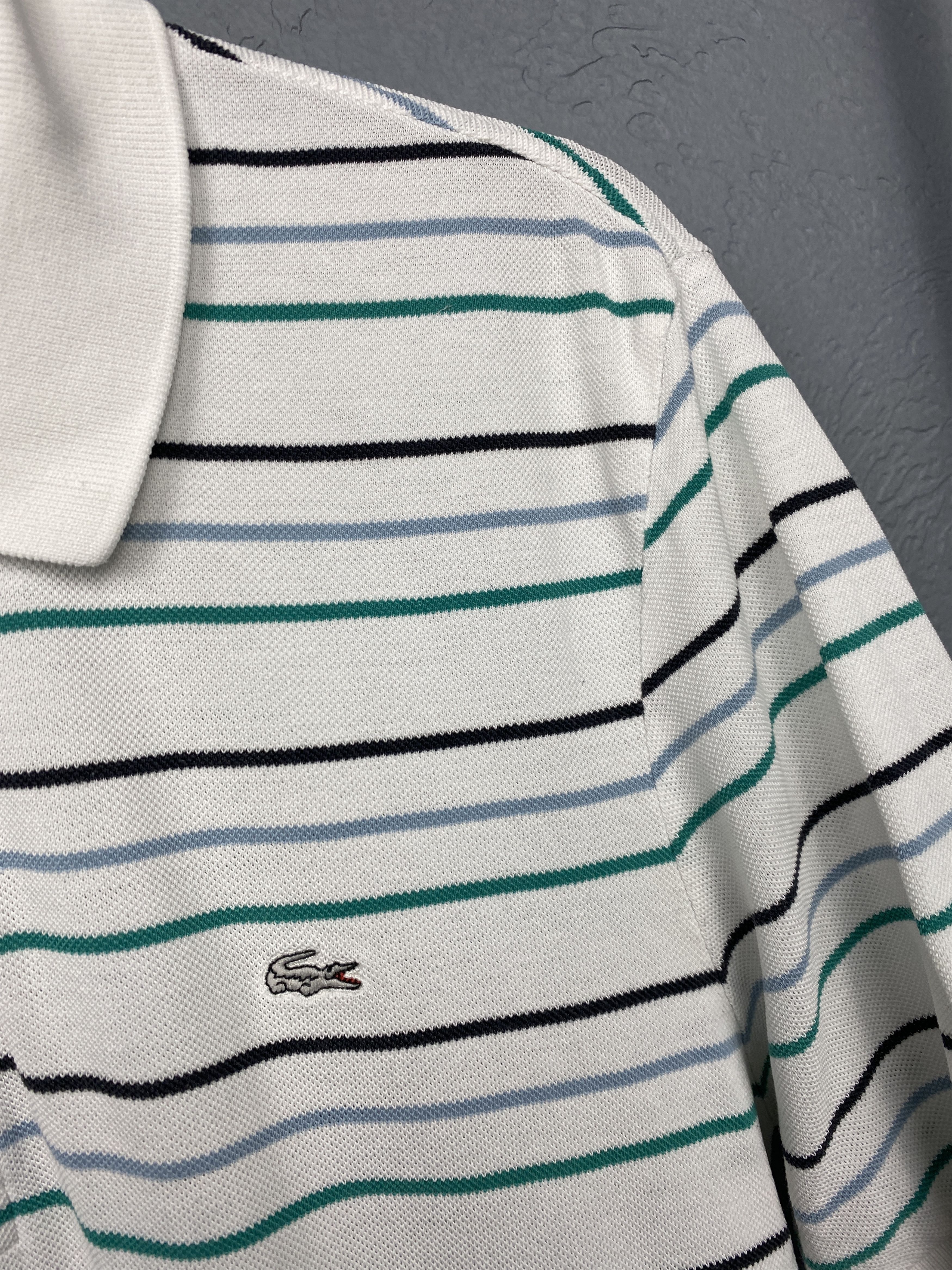 Lacoste × Vintage Lacoste Vintage Mens Striped Polo Shirt Size L Size US L / EU 52-54 / 3 - 3 Thumbnail