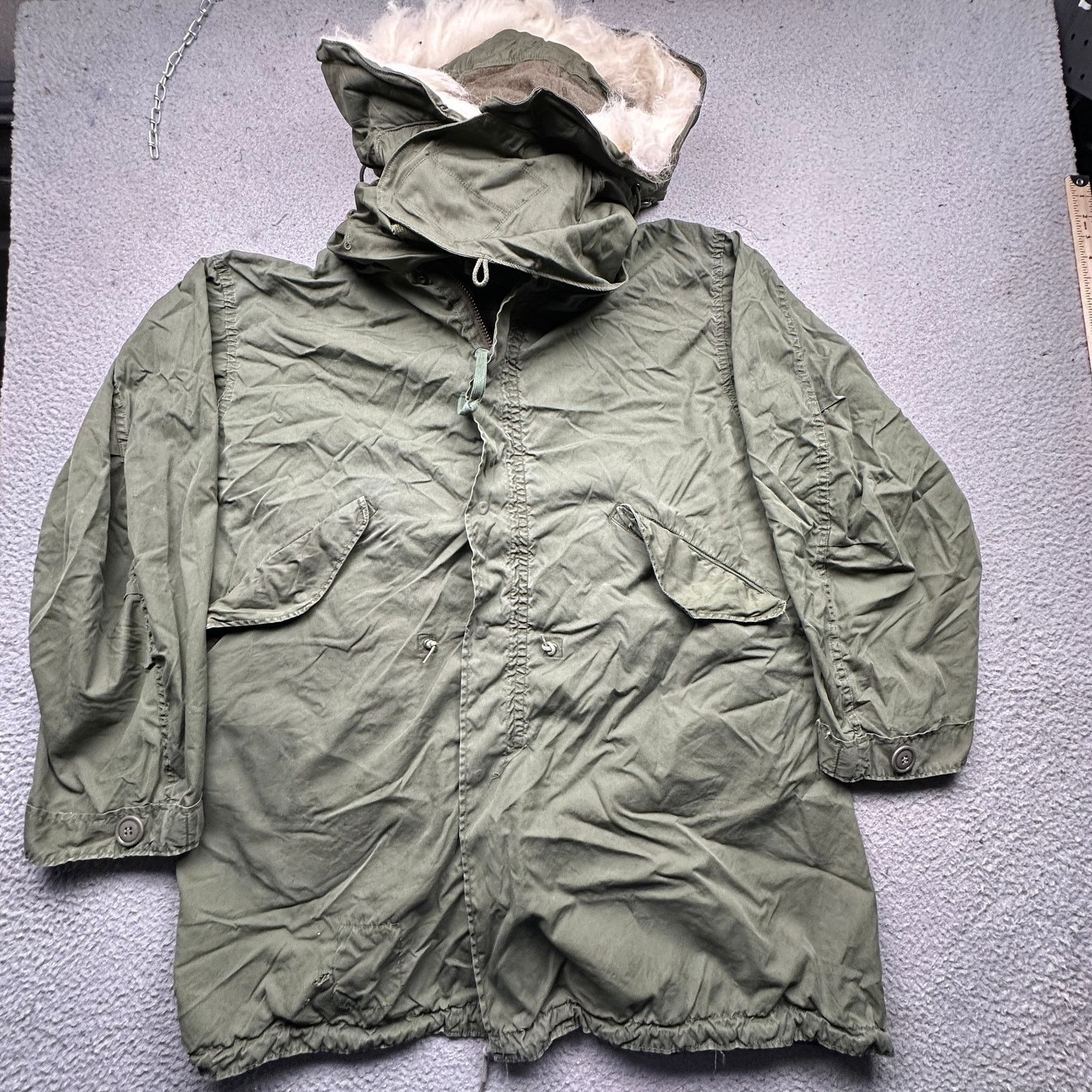 Vintage 70s US Army M-65 Fishtail Parka OG-107 Jacket Small
