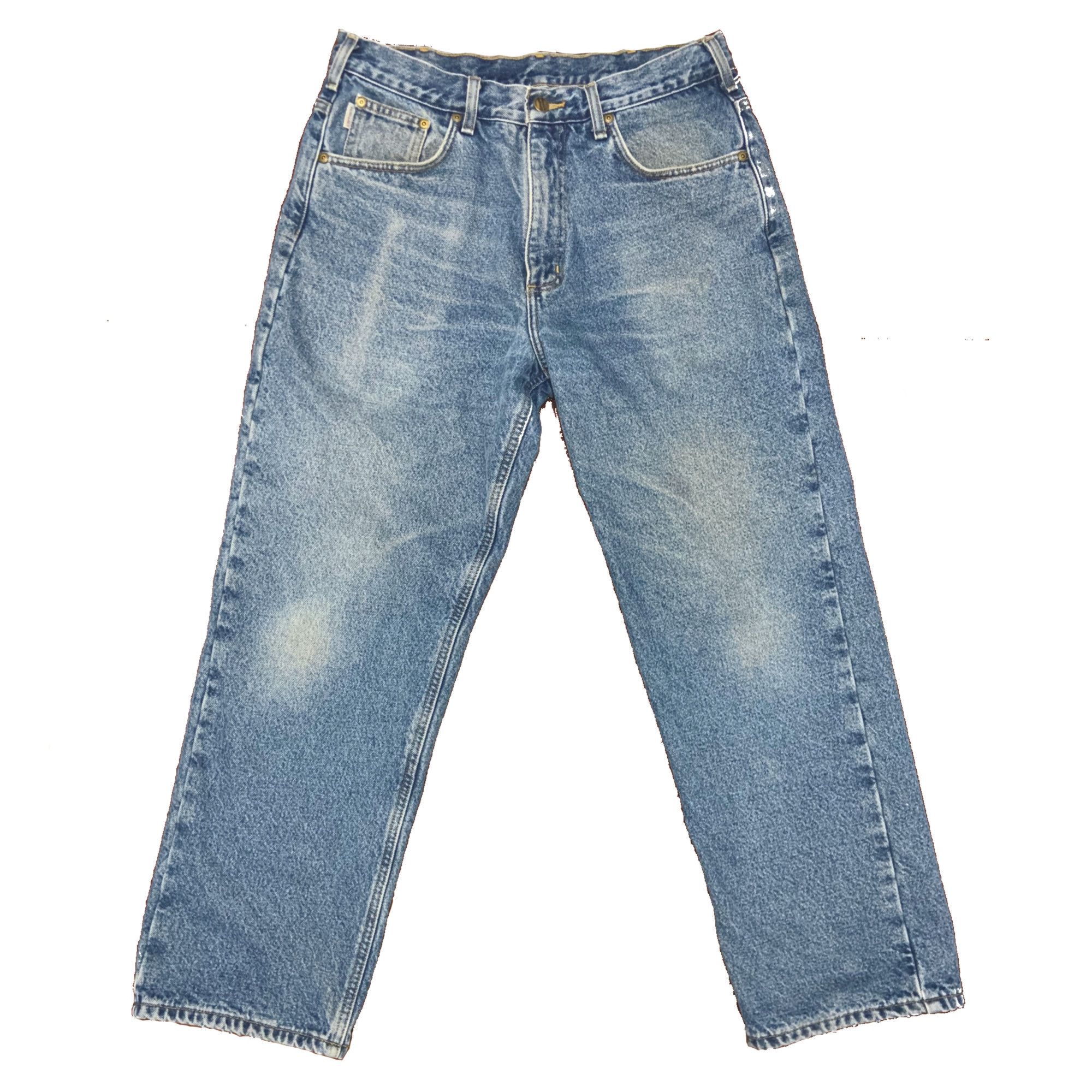 Carhartt × Vintage Vintage Flannel Lined Carhartt Blue Jeans Size US 34 / EU 50 - 2 Thumbnail